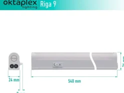 Oktaplex LED Unterbauleuchte Riga Küche 54cm Neutralweiß 4000K 230V mit Schalter