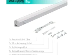 Oktaplex LED Unterbauleuchte Riga Küche 54cm Neutralweiß 4000K 230V mit Schalter