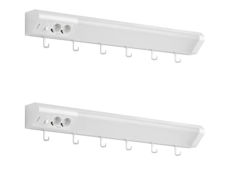 Oktaplex Talin 2er Set Unterbauleuchte Küche 76cm mit Steckdose Küchenbeleuchtung Warmweiß 3000K