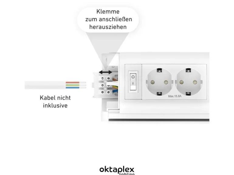 Oktaplex Talin 2er Set Unterbauleuchte Küche 76cm mit Steckdose Küchenbeleuchtung Warmweiß 3000K