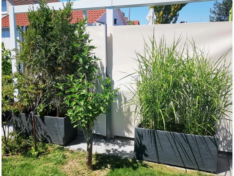 Ondis24 Pflanzkübel Vulkan 100 Pierre HellGrau Blumentopf Pflanzgefäß
