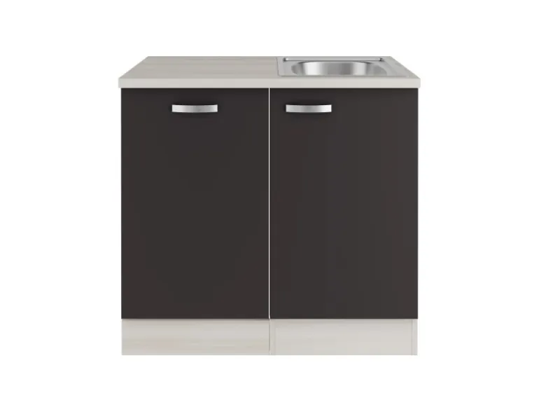 OPTIFIT Faro220 Küchen-Spülenschrank-Set Anthrazit