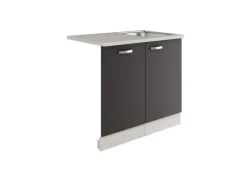 OPTIFIT Faro220 Küchen-Spülenschrank-Set Anthrazit