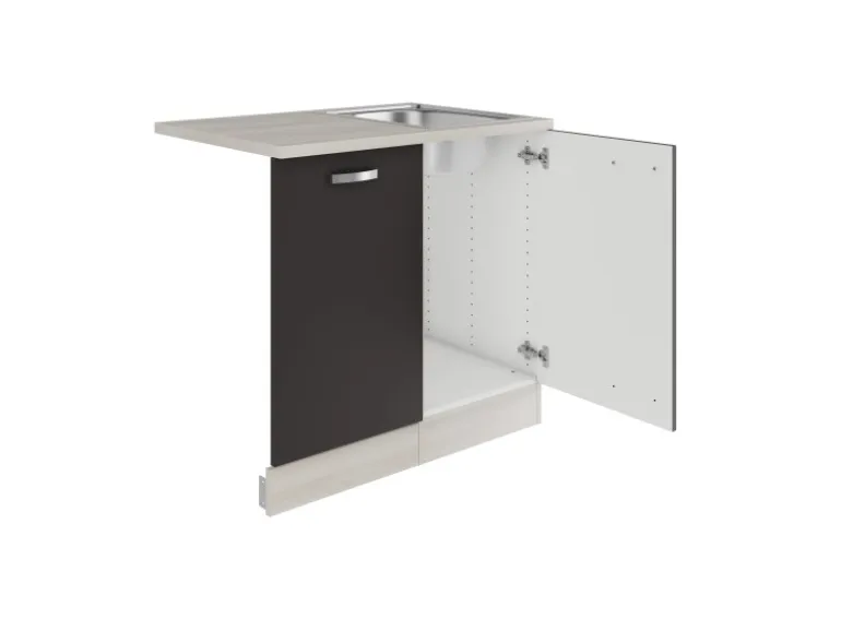 OPTIFIT Faro220 Küchen-Spülenschrank-Set Anthrazit
