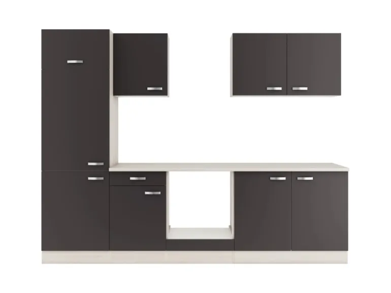 OPTIFIT Faro220 Küchenzeile 270 cm ohne E-Geräte Anthrazit