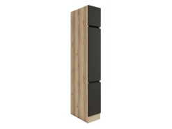 Optifit Küchen-Apothekerschrank 30x 206,8x 57,1cm Noah420 Anthrazit Wildeiche NB