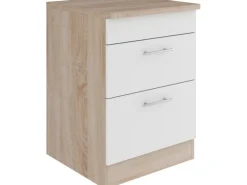 Optifit Küchen-Auszugsunterschrank Dakar286 60cm Weiß Sgl. für Glaskeramikkochf