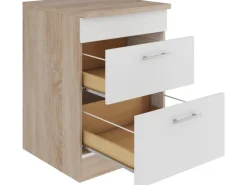 Optifit Küchen-Auszugsunterschrank Dakar286 60cm Weiß Sgl. für Glaskeramikkochf