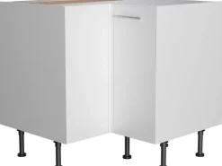 Optifit Küchen-Eck-Unterschrank Bengt932 90/90 cm x 87 cm x 58,4 cm Weiß