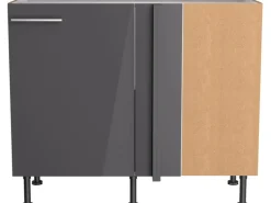 Optifit Küchen-Eck-Unterschrank Jonte984 100/65x 87x 58,4cm Anthrazit Wildeiche