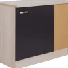 Optifit Küchen-Eck-Unterschrank Faro220 100 x 84,8 x 60 cm Anthrazit Akazie