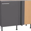 Optifit Küchen-Eck-Unterschrank Ingvar420 100/65 x 87 x 58,4 cm Anthrazit Matt