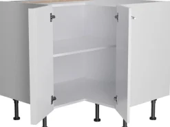 Optifit Küchen-Eck-Unterschrank Rurik986 90/90 cm x 87 cm x 58,4 cm Weiß
