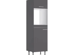 Optifit Küchen-Hochschrank für Backof. u. Kühlschr. Ingvar420 60cm Anthra. Matt