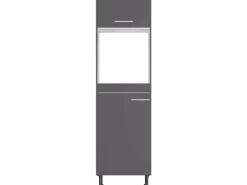 Optifit Küchen-Hochschrank für Backof. u. Kühlschr. Ingvar420 60cm Anthra. Matt