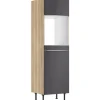 Optifit Küchen-Hochschrank f. Backof./Kühlschr. Linus984 60cm Anthra.-WildEiche