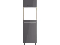 Optifit Küchen-Hochschrank für Backof./Kühlschr. Jonte984 60cm Anthra.-WildEiche