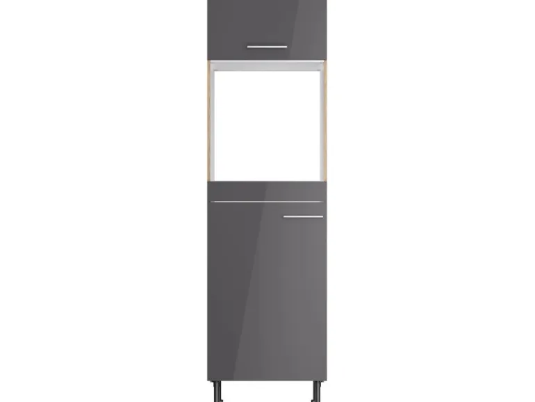 Optifit Küchen-Hochschrank für Backof./Kühlschr. Jonte984 60cm Anthra.-WildEiche