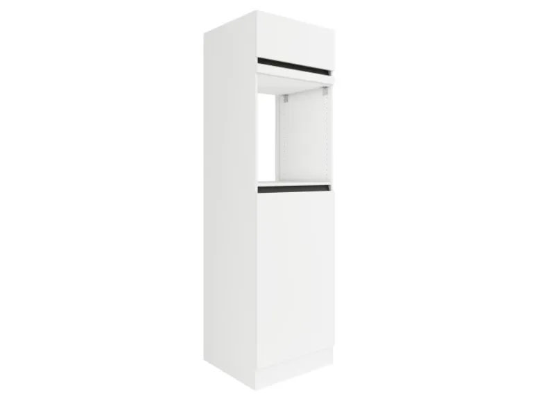 Optifit Küchen-Hochschrank f. Backofen u. Kühlschrank 60cm Weiß Anthrazit