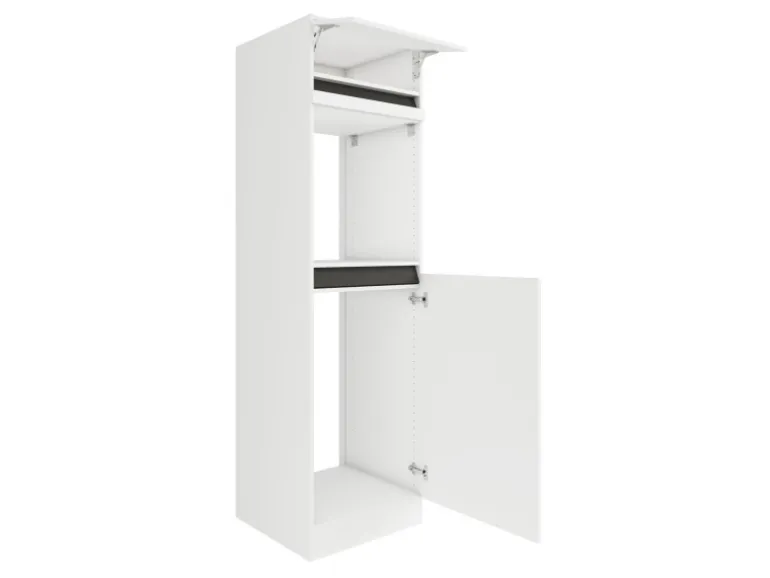 Optifit Küchen-Hochschrank f. Backofen u. Kühlschrank 60cm Weiß Anthrazit
