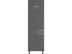 Optifit Küchen-Hochschrank für Kühlschrank Ingvar420 60 cm Anthrazit Matt