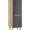 Optifit Küchen-Midischrank für Kühlschrank Linus984 60 cm Anthrazit-Wildeiche