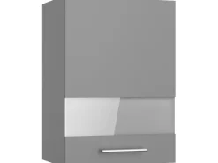 Optifit Küchen-Oberschrank mit Glassegment Mats825 50 cm Basaltgrau