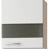 Optifit Küchen-Oberschrank mit Segmentglastür Dakar286 50cm x 57,6cm Weiß-Eiche