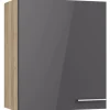 Optifit Küchen-Oberschrank Jonte984 60cm x 70,4cm x 34,9cm Anthrazit-Wildeiche