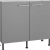 Optifit Küchen-Spülenunterschrank Mats825 100 cm x 87 cm x 58,4 cm Basaltgrau