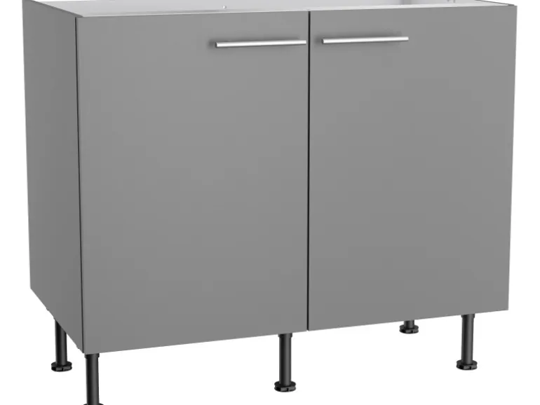 Optifit Küchen-Spülenunterschrank Mats825 100 cm x 87 cm x 58,4 cm Basaltgrau