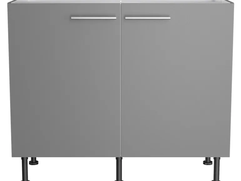 Optifit Küchen-Spülenunterschrank Mats825 100 cm x 87 cm x 58,4 cm Basaltgrau