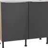 Optifit Küchen-Spülenunterschrank Linus984 100cmx87cmx58,4cm Anthra.-WildEiche