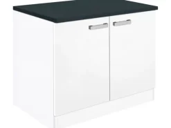 Optifit Küchen-Spülenunterschrank Salo214 100 cm Weiß