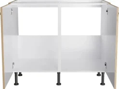 Optifit Küchen-Spülenunterschrank Erik290 100 cm x 87 cm x 58,4 cm Wildeiche