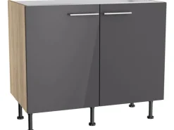 Optifit Küchen-Spülenunterschrank Jonte984 100cmx87cmx58,4cm Anthra.-WildEiche