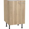 Optifit Küchen-Spülenunterschrank Erik290 50 cm x 87 cm x 58,4 cm Wildeiche
