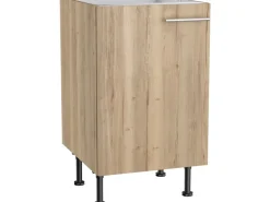 Optifit Küchen-Spülenunterschrank Erik290 50 cm x 87 cm x 58,4 cm Wildeiche