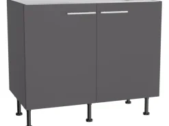 Optifit Küchen-Spülenunterschrank Ingvar420 100cm x 87cm x 58,4cm Anthrazit Matt