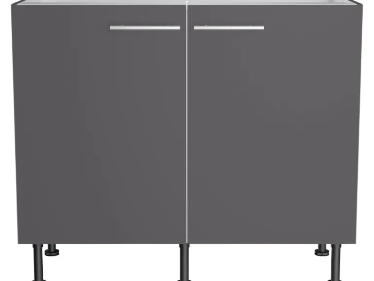 Optifit Küchen-Spülenunterschrank Ingvar420 100cm x 87cm x 58,4cm Anthrazit Matt
