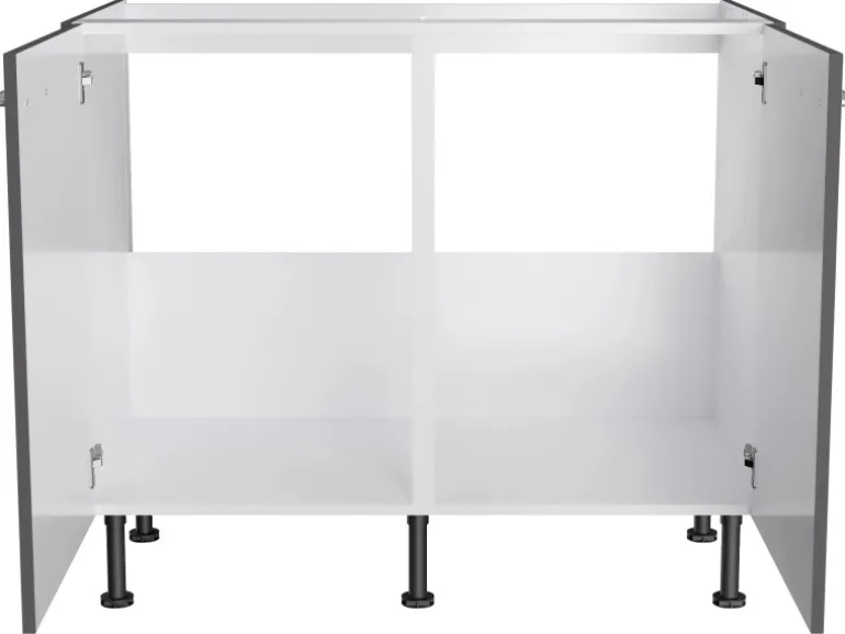 Optifit Küchen-Spülenunterschrank Ingvar420 100cm x 87cm x 58,4cm Anthrazit Matt