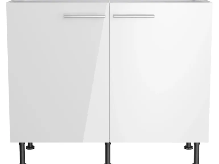 Optifit Küchen-Spülenunterschrank Rurik986 100 cm x 87 cm x 58,4 cm Weiß