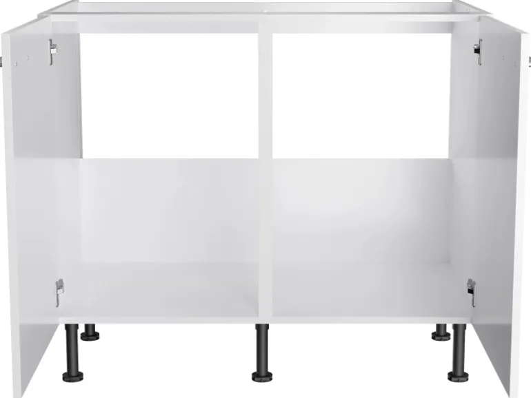 Optifit Küchen-Spülenunterschrank Rurik986 100 cm x 87 cm x 58,4 cm Weiß