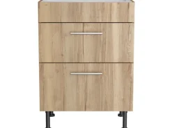 Optifit Küchen-Unterschrank für Kochfeld Erik290 60 x 87 x 58,4 cm Wildeiche