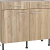 Optifit Küchen-Unterschrank Erik290 100 cm x 87 cm x 58,4 cm Wildeiche