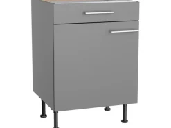 Optifit Küchen-Unterschrank Mats825 60 cm x 87 cm x 58,4 cm Basaltgrau