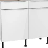 Optifit Küchen-Unterschrank Arvid986 100 cm x 87 cm x 58,4 cm Weiß