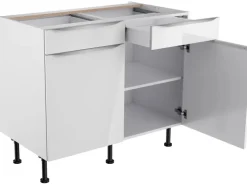Optifit Küchen-Unterschrank Arvid986 100 cm x 87 cm x 58,4 cm Weiß