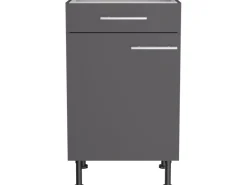 Optifit Küchen-Unterschrank Ingvar420 50 cm x 87 cm x 58,4 cm Anthrazit Matt