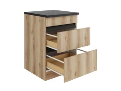Optifit Küchen-Unterschrank f. Kochfeld 60x88x60cm Kaya290 WildEiche Nachbildung